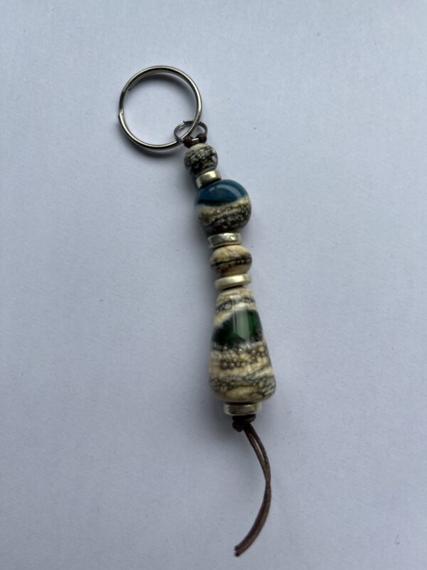 Handmade glass bead keychain