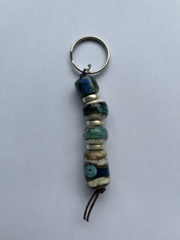 Handmade glass bead keychain