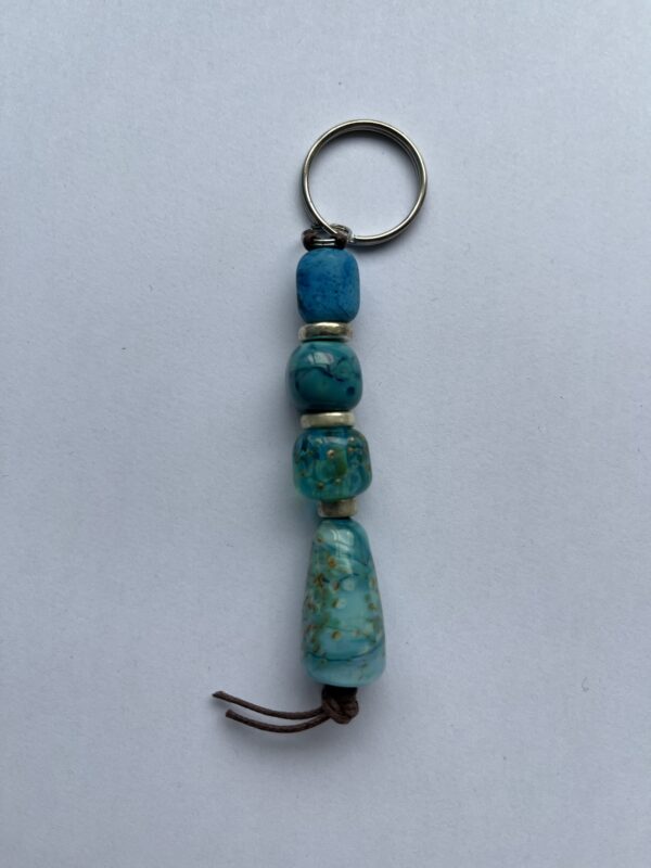 Handmade glass bead keychain