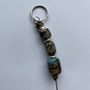 Hand made glass bead keychain