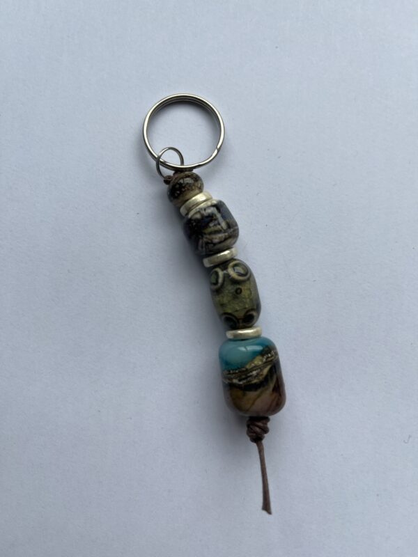 Hand made glass bead keychain