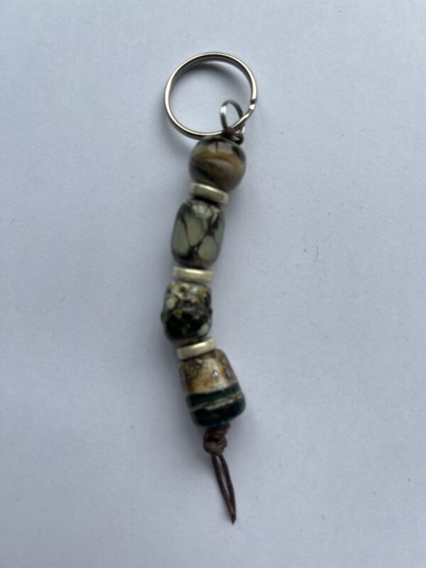 Handmade glass bead keychain