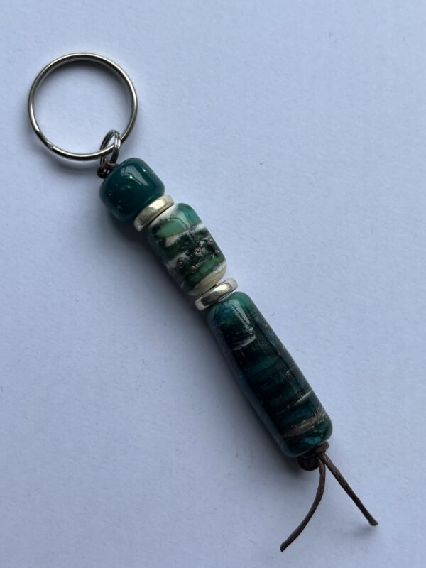 Handmade glass bead keychain