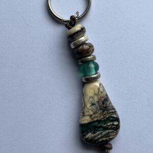 Handmade glass bead keychain